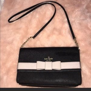 Kate spade black bow shoulder crossbody bag